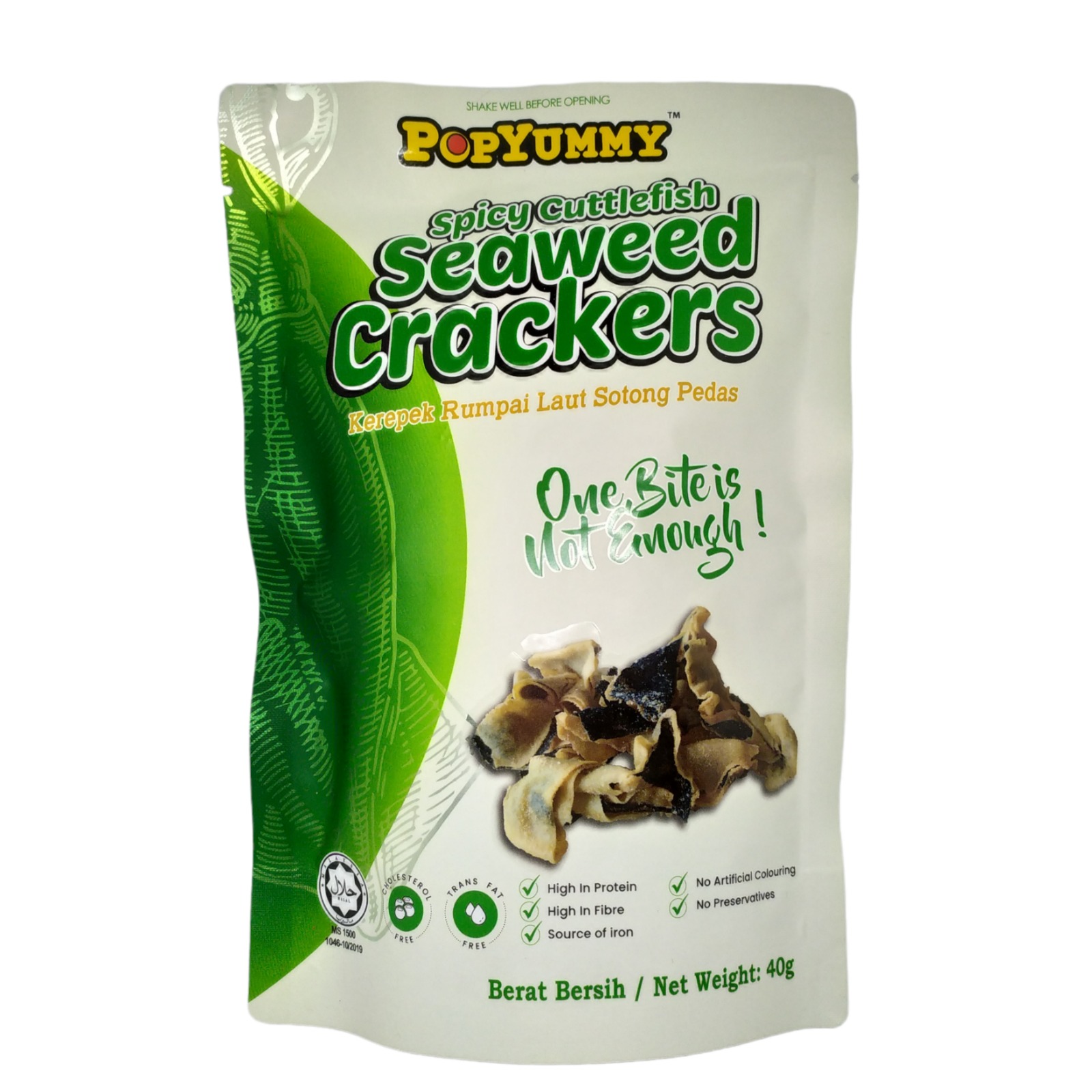 POPYUMMY Spicy Cuttlefish Seaweed Crackers (40g)